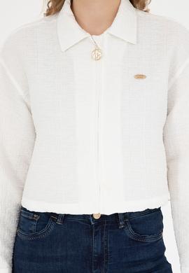 Kadın Ekru Uzun Kollu Gömlek - 50283428007