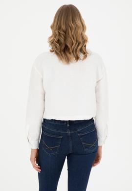 Kadın Ekru Uzun Kollu Gömlek - 50283428007