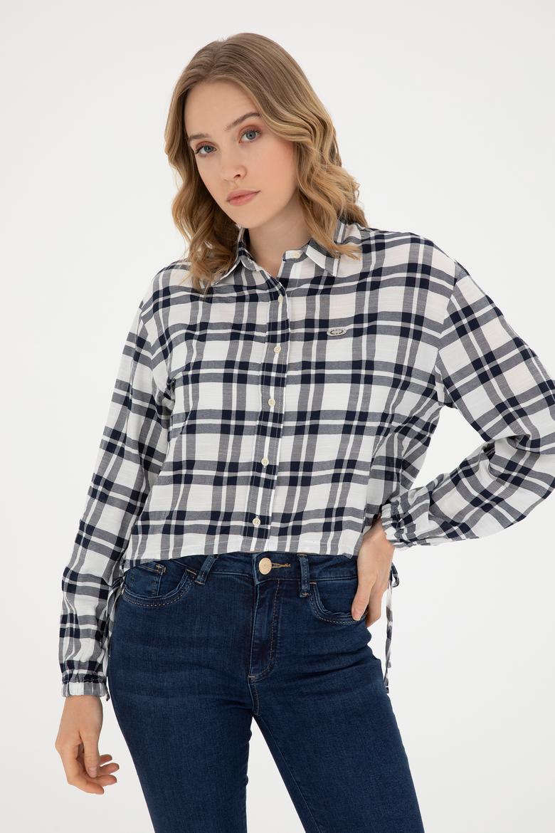 Kadın Lacivert Uzun Kollu Gömlek - 50283443013