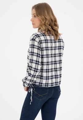 Kadın Lacivert Uzun Kollu Gömlek - 50283443013