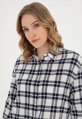 Kadın Lacivert Uzun Kollu Gömlek - 50283443013