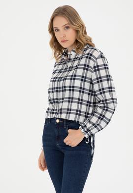 Kadın Lacivert Uzun Kollu Gömlek - 50283443013