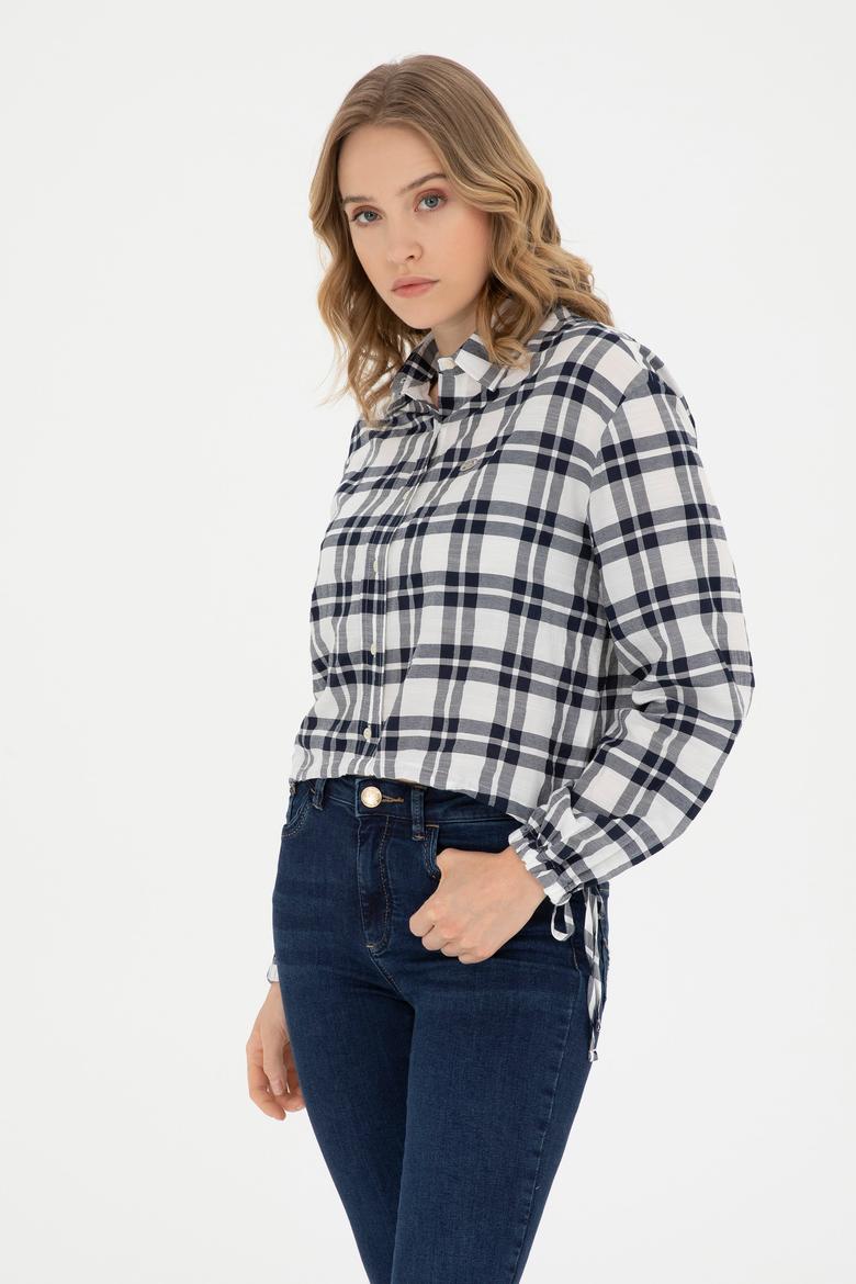 Kadın Lacivert Uzun Kollu Gömlek