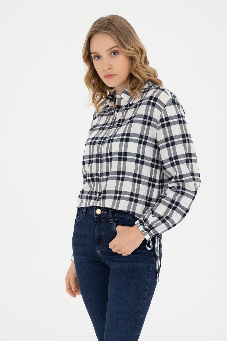 Kadın Lacivert Uzun Kollu Gömlek