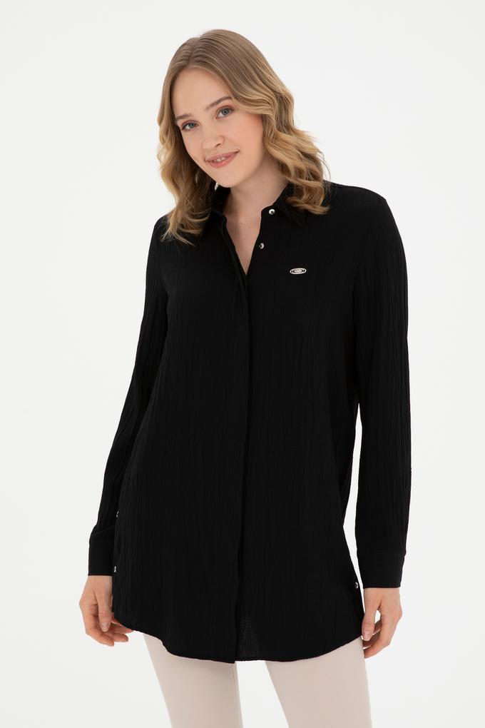 Kadın Siyah Uzun Kollu Gömlek