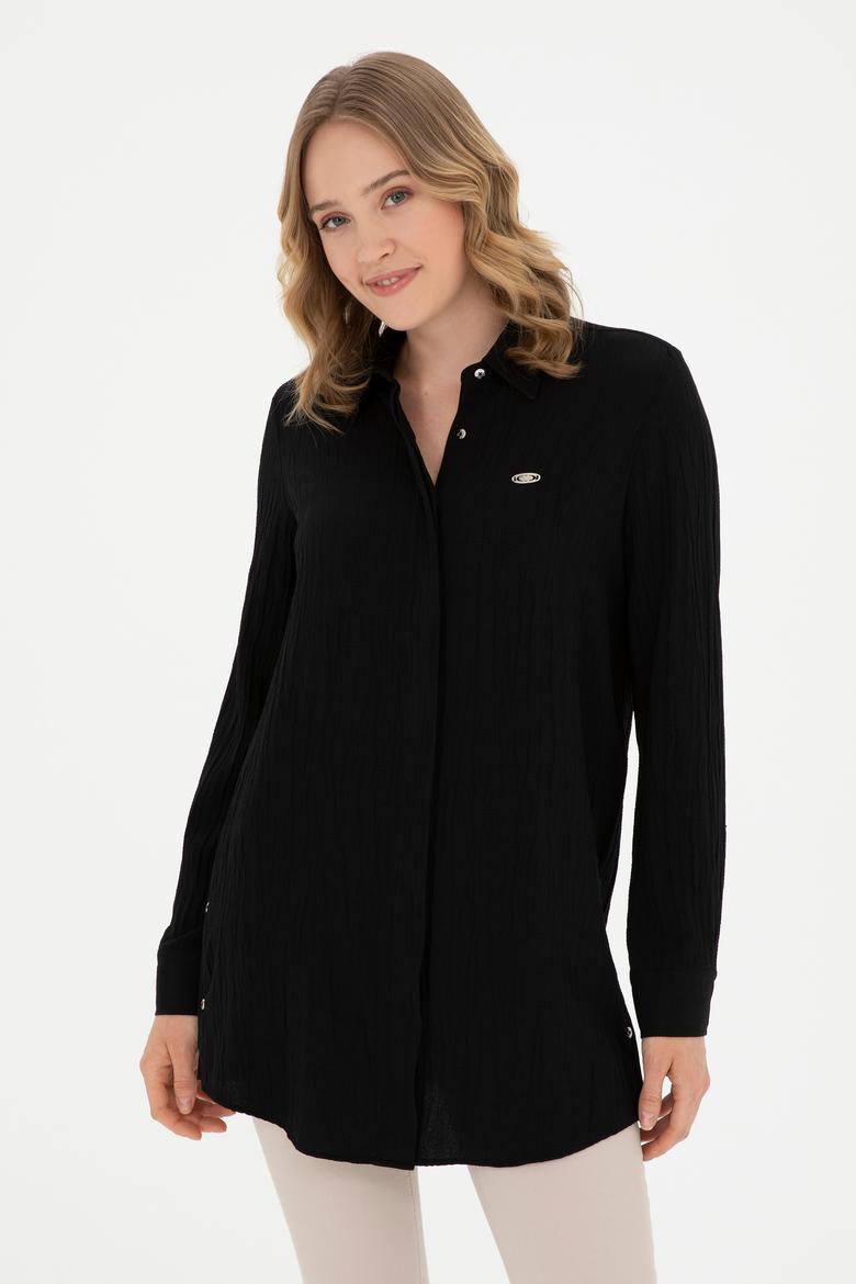 Kadın Siyah Uzun Kollu Gömlek