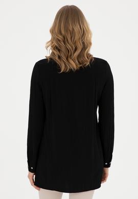 Kadın Siyah Uzun Kollu Gömlek - 50283570026