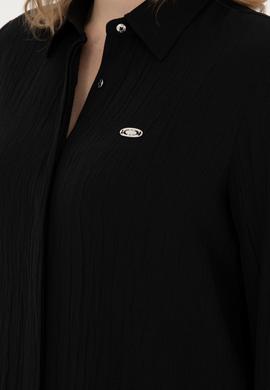 Kadın Siyah Uzun Kollu Gömlek - 50283570026