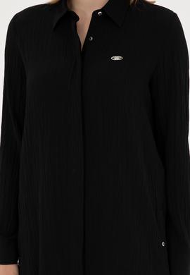 Kadın Siyah Uzun Kollu Gömlek - 50283570026