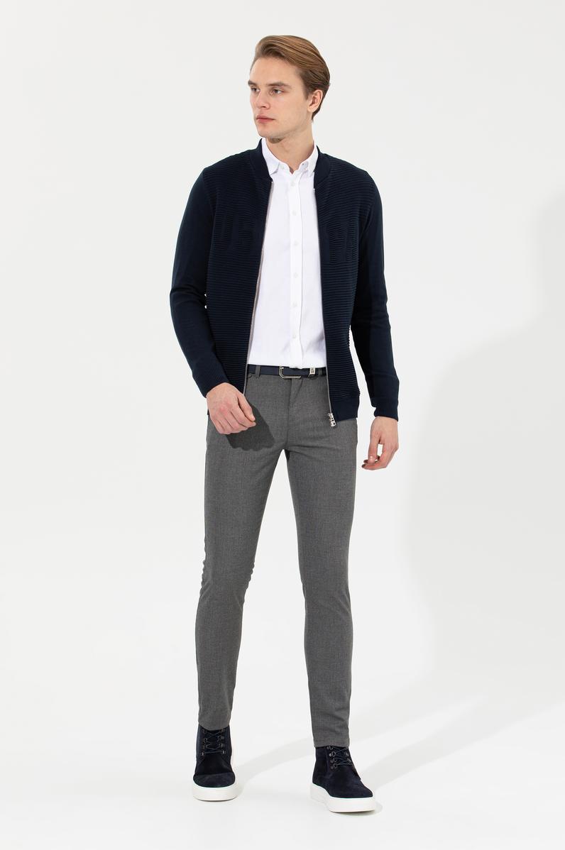 Erkek Gri Kanvas Pantolon