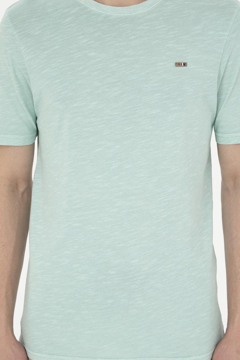 Erkek Su Yeşili Basic Tişört - 50263476122