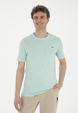 Erkek Su Yeşili Basic Tişört - 50263476122