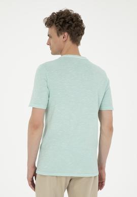 Erkek Su Yeşili Basic Tişört - 50263476122