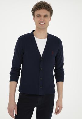 Erkek Lacivert Basic Triko Hırka - 50268936001