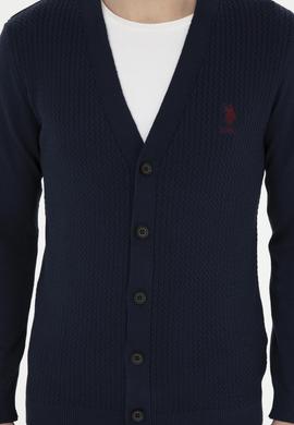 Erkek Lacivert Basic Triko Hırka - 50268936001