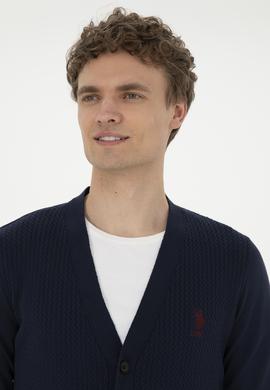 Erkek Lacivert Basic Triko Hırka - 50268936001