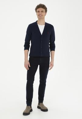 Erkek Lacivert Basic Triko Hırka - 50268936001