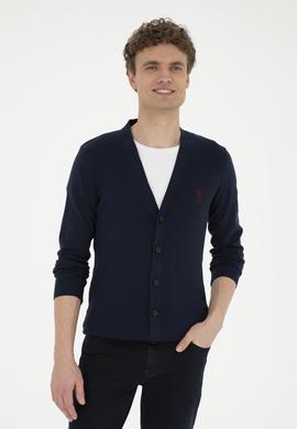 Erkek Lacivert Basic Triko Hırka - 50268936001