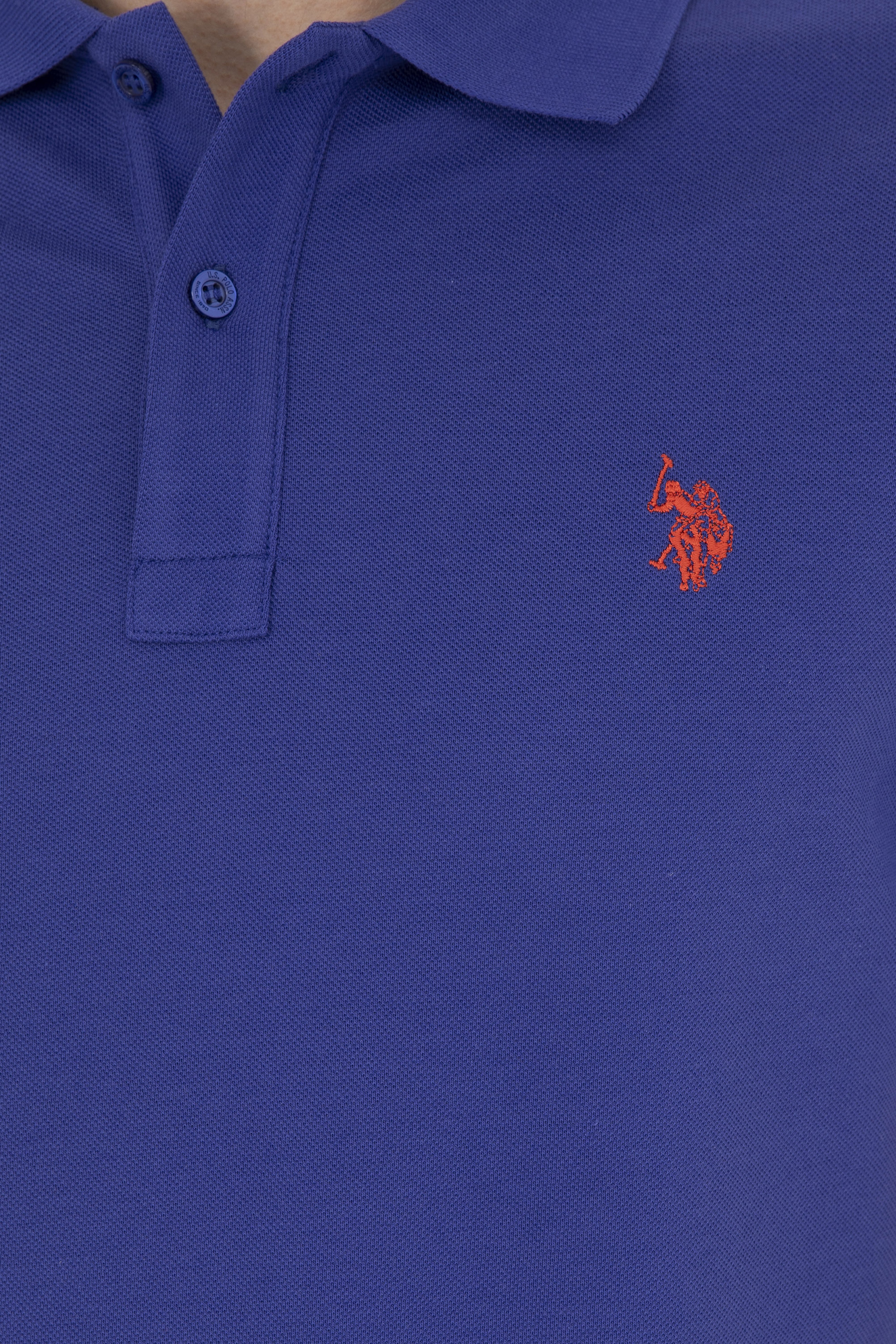 Erkek Slim Fit Polo Yaka Mavi Basic Tişört - Image 7