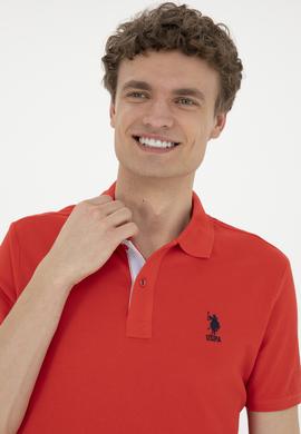 Erkek Regular Fit Polo Yaka Kırmızı Basic Tişört - 50279611128