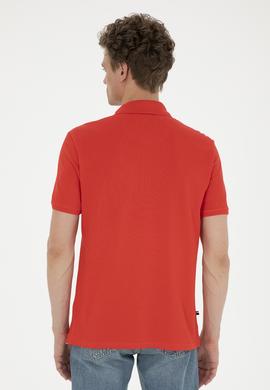 Erkek Regular Fit Polo Yaka Kırmızı Basic Tişört - 50279611128