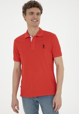 Erkek Regular Fit Polo Yaka Kırmızı Basic Tişört - 50279611128