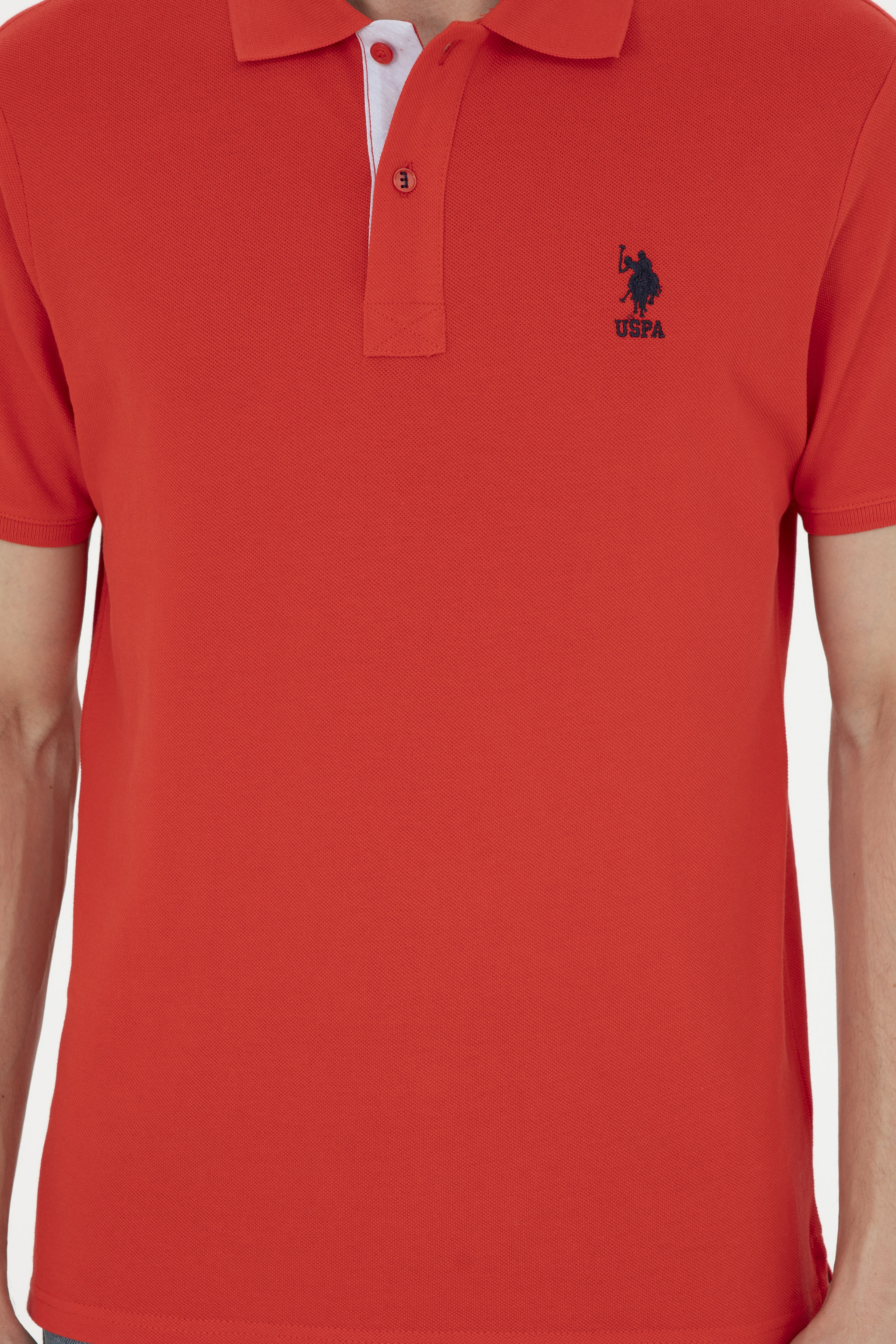 Erkek Regular Fit Polo Yaka Kırmızı Basic Tişört - Image 6