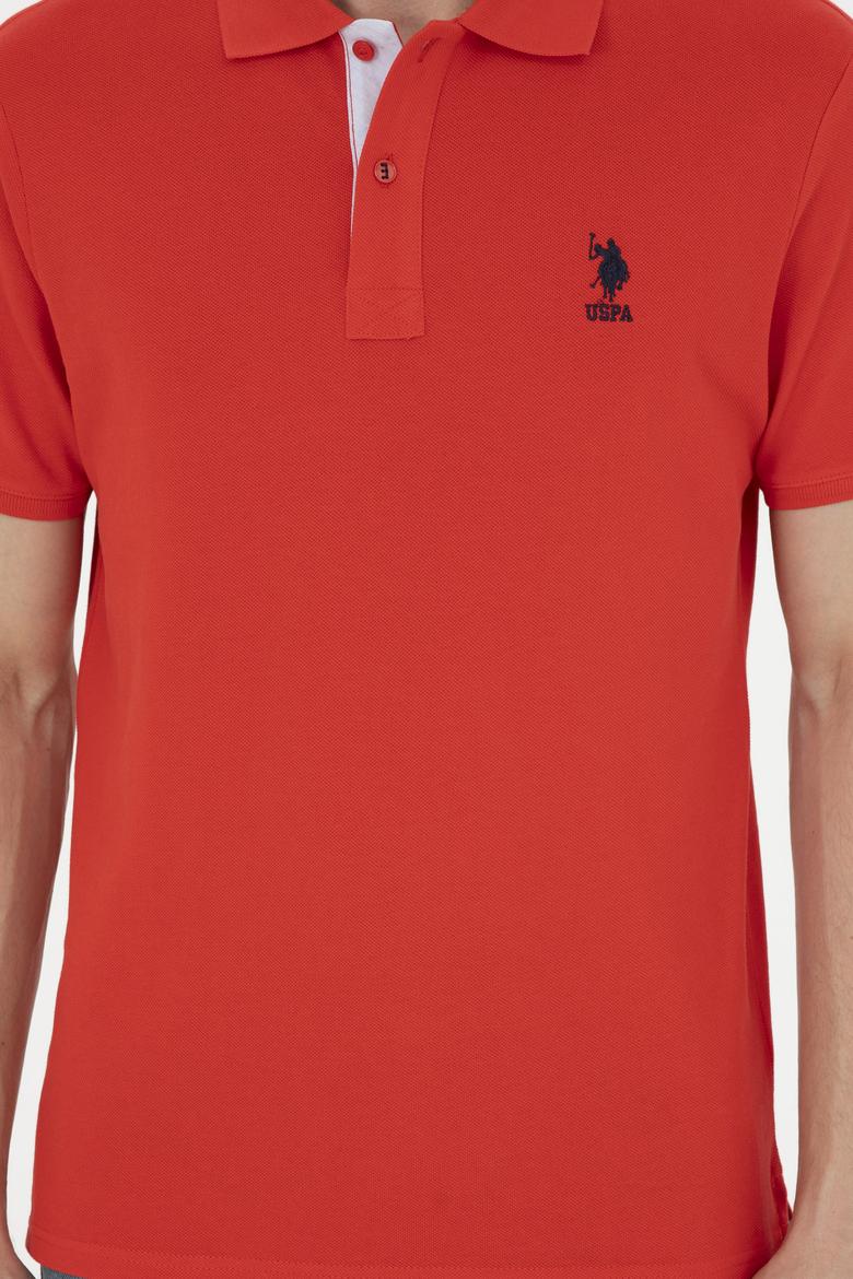 Erkek Regular Fit Polo Yaka Kırmızı Basic Tişört - 50279611128