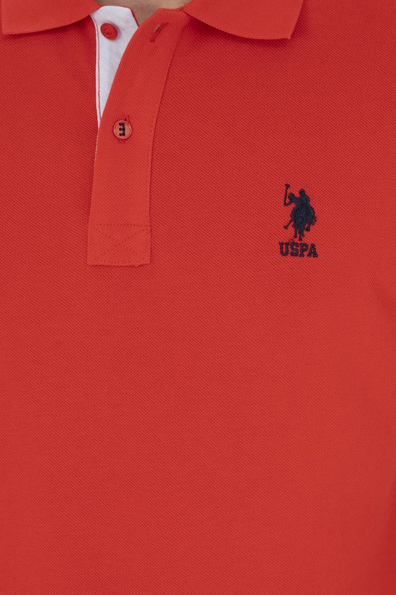 Erkek Regular Fit Polo Yaka Kırmızı Basic Tişört - 50279611128