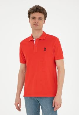 Erkek Regular Fit Polo Yaka Kırmızı Basic Tişört - 50279611128