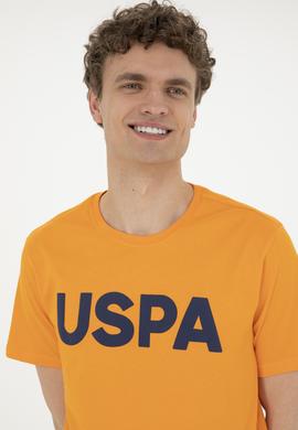 Erkek Regular Fit Bisiklet Yaka Turuncu Basic Tişört - 50279620098