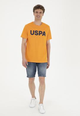 Erkek Regular Fit Bisiklet Yaka Turuncu Basic Tişört - 50279620098