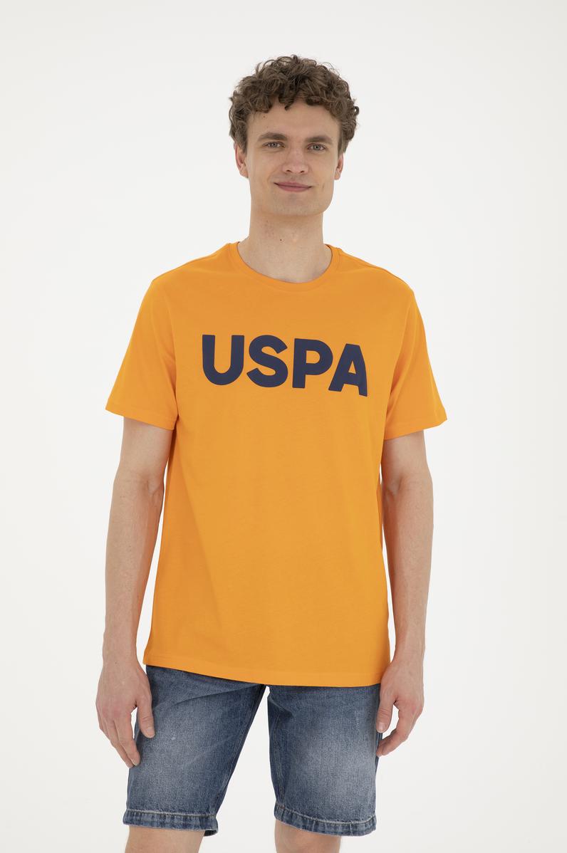 Erkek Regular Fit Bisiklet Yaka Turuncu Basic Tişört