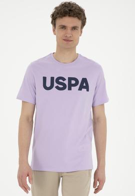 Erkek Regular Fit Bisiklet Yaka Lila Basic Tişört - 50279620258