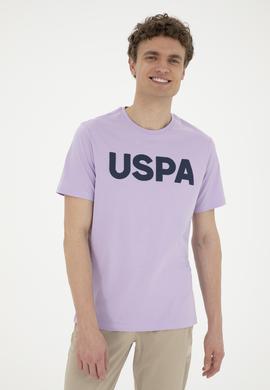 Erkek Regular Fit Bisiklet Yaka Lila Basic Tişört - 50279620258