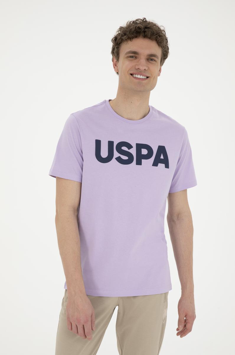 Erkek Regular Fit Bisiklet Yaka Lila Basic Tişört