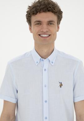 Erkek Mavi Kısa Kollu Gömlek - 50282582011