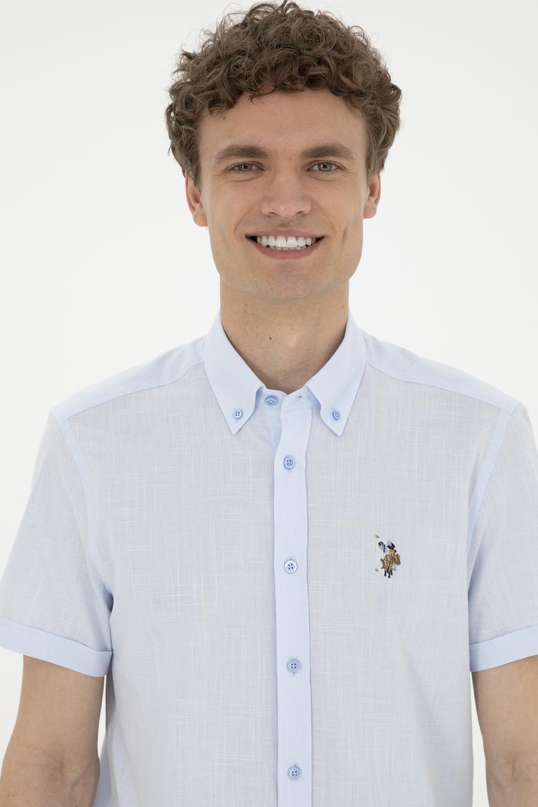 Erkek Mavi Kısa Kollu Gömlek - 50282582011