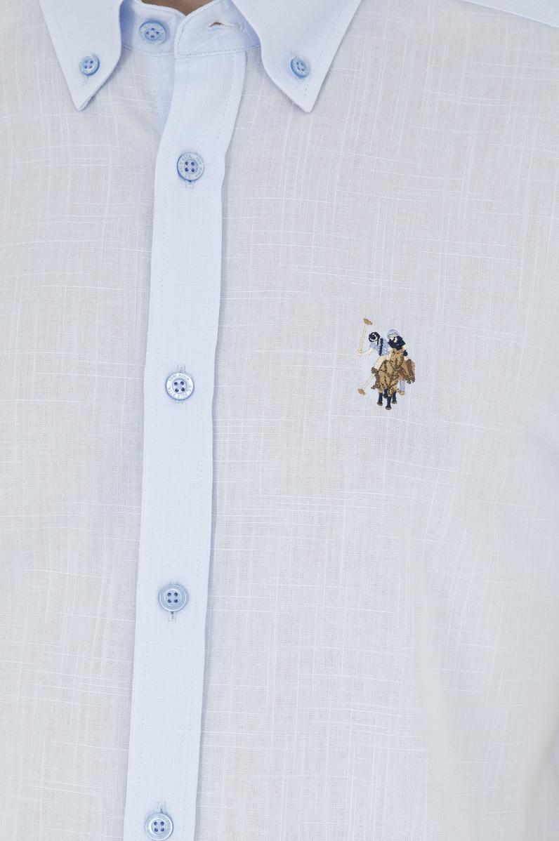 Erkek Mavi Kısa Kollu Gömlek