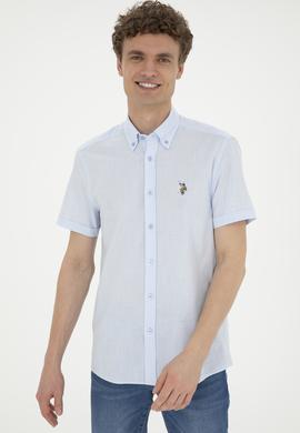 Erkek Mavi Kısa Kollu Gömlek - 50282582011