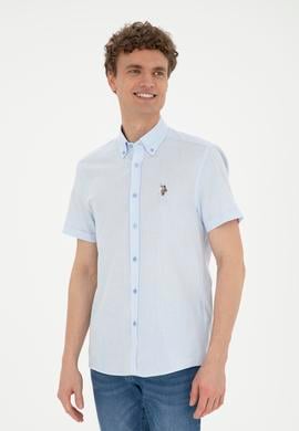 Erkek Mavi Kısa Kollu Gömlek - 50282582011
