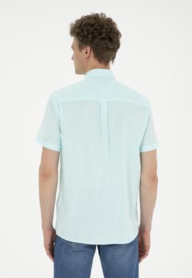 Erkek Su Yeşili Kısa Kollu Gömlek - 50282582101