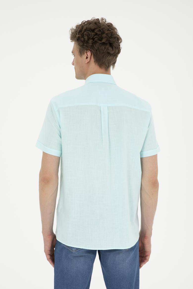 Erkek Su Yeşili Kısa Kollu Gömlek - 50282582101