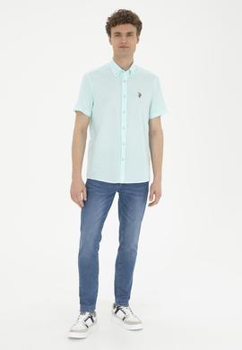 Erkek Su Yeşili Kısa Kollu Gömlek - 50282582101