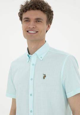 Erkek Su Yeşili Kısa Kollu Gömlek - 50282582101