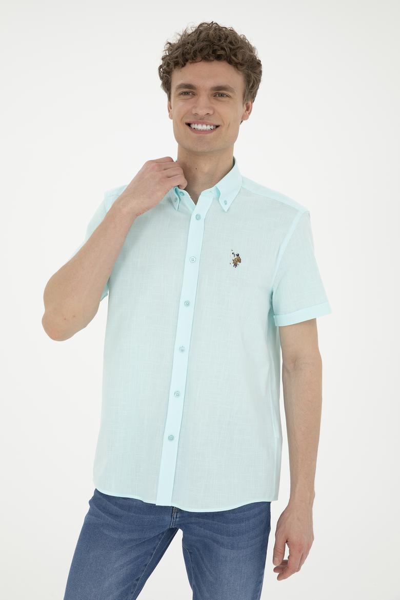 Erkek Su Yeşili Kısa Kollu Gömlek - 50282582101