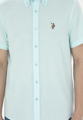 Erkek Su Yeşili Kısa Kollu Gömlek - 50282582101