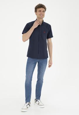 Erkek Lacivert Kısa Kollu Gömlek - 50282587019