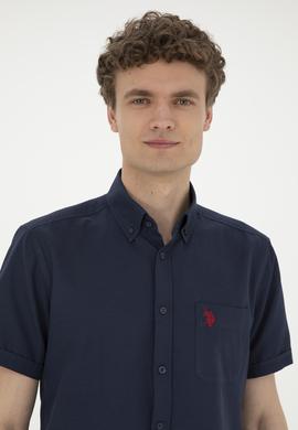 Erkek Lacivert Kısa Kollu Gömlek - 50282587019