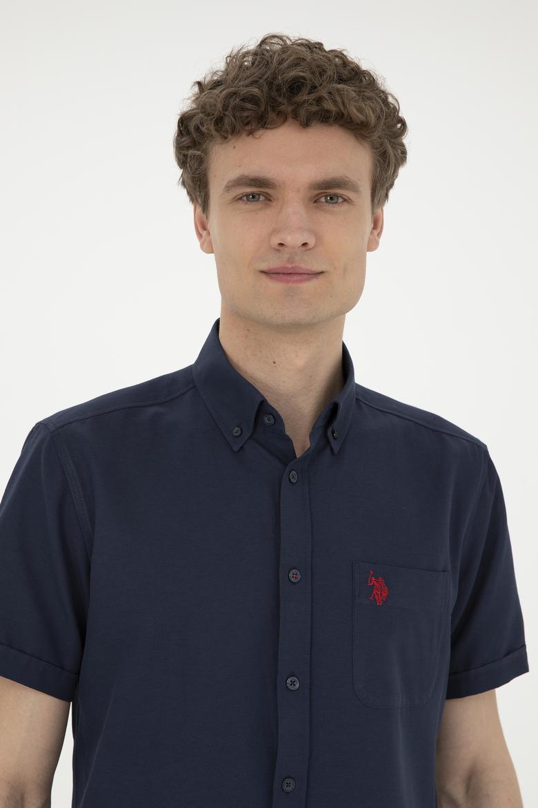 Erkek Lacivert Kısa Kollu Gömlek - 50282587019